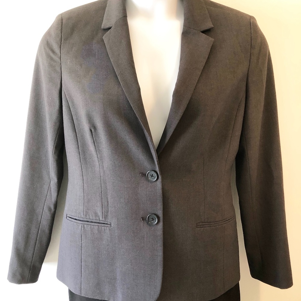 Anne Klein Dark Grey Blazer Size: 14